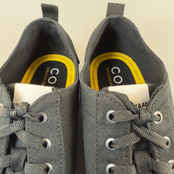 Cole Haan GrandPro Canvas Court Mens 9.5 9 1/2 Dress Sneakers Black White Shoes - Picture 13 of 16